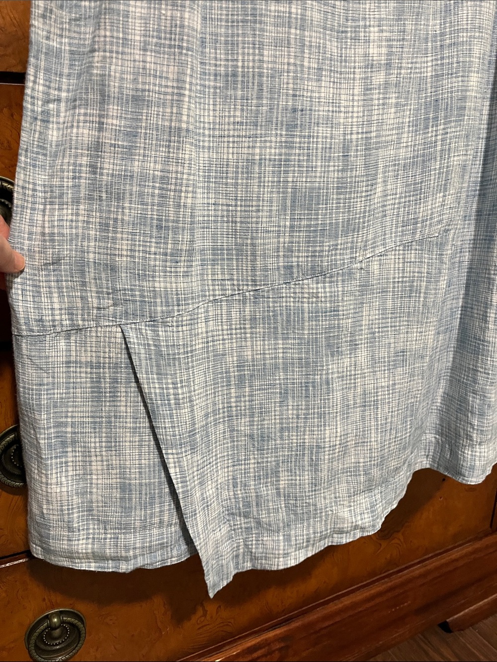 J. Jill Light Blue Crosshatch Sleeveless Tunic Tank - Picture 4 of 4